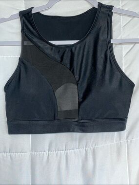CXIX SILHOUETTE SPORTS BRA BLACK WITH BLACK MESH Size Small